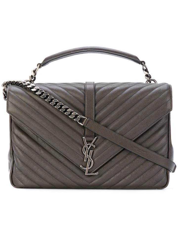 Saint Laurent Large Collège Bag - Grey