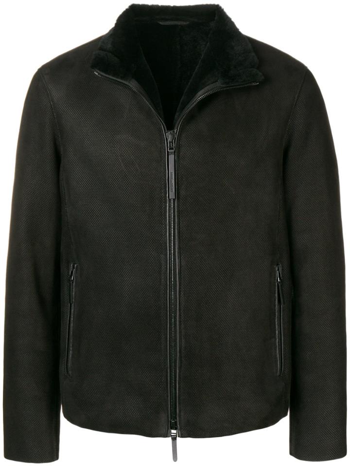Emporio Armani Band Collar Jacket - Black