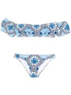 Mc2 Saint Barth Kids Patterned Bandeau Bikini - Blue