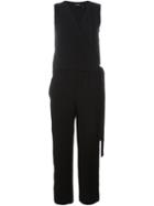 Theory V-neck Jumpsuit, Women's, Size: 0, Black, Triacetate/polyester