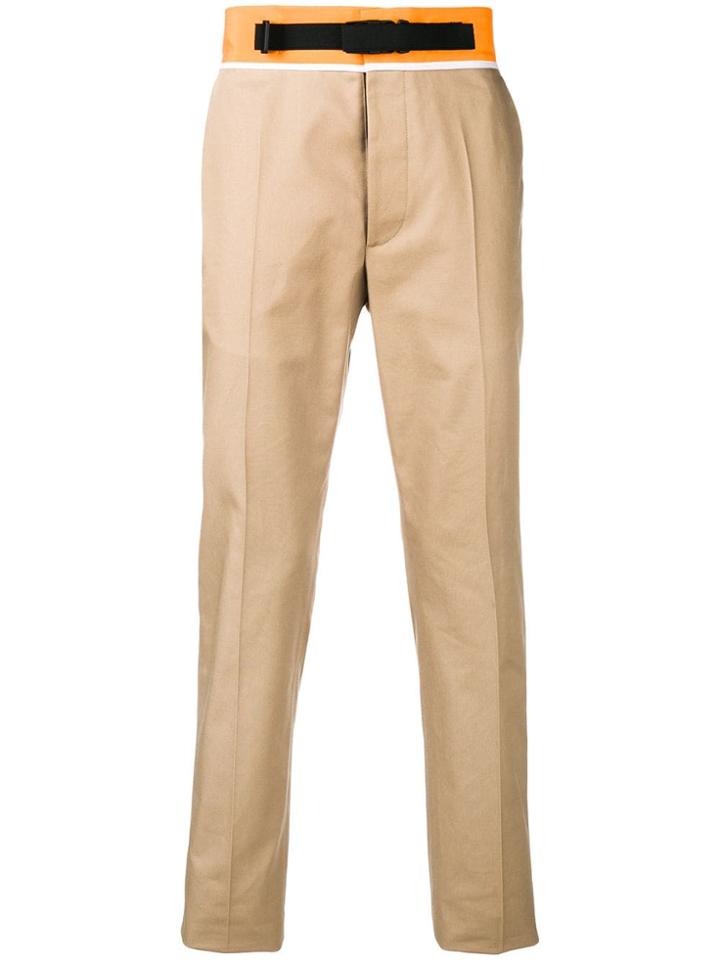 Maison Margiela Contrast Waistband Trousers - Neutrals