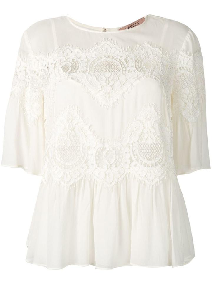 Twin-set Lace-trim Blouse - White