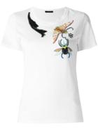 Alexander Mcqueen Embroidered T-shirt, Women's, Size: 42, White, Cotton