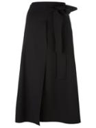 Cédric Charlier Wrap Skirt, Women's, Size: 42, Black, Virgin Wool/other Fibers