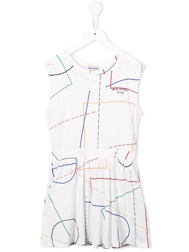 Bobo Choses Striped Dress, Girl's, Size: 8 Yrs, White