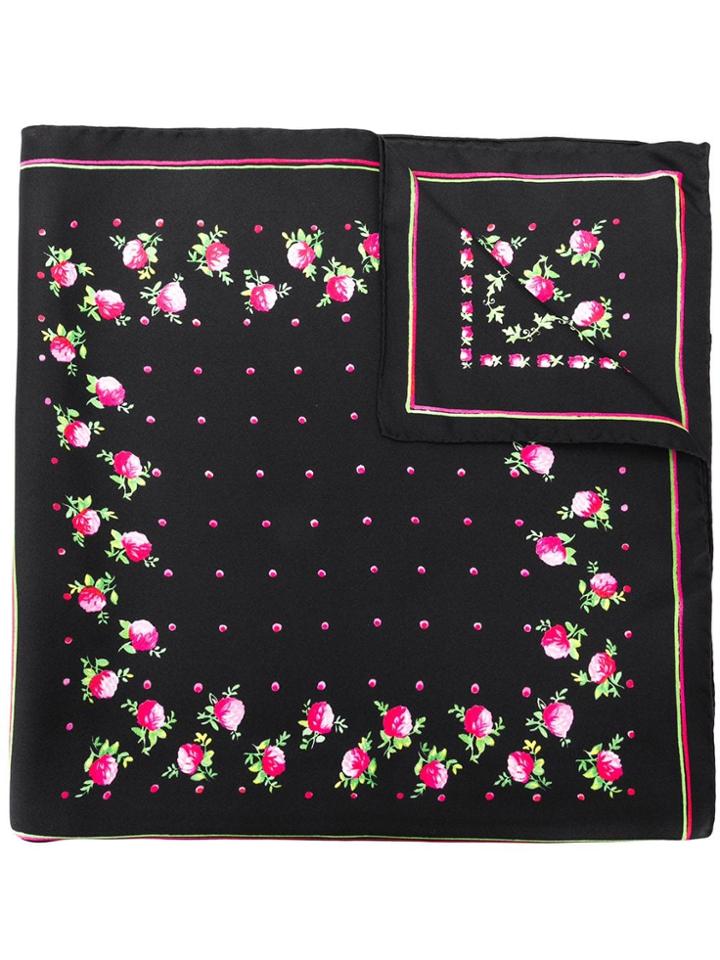 Red Valentino Floral Print Scarf - Black