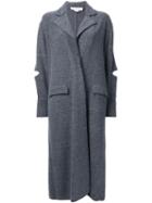 Stella Mccartney Cut Out Shoulder Coat, Women's, Size: 36, Grey, Viscose/virgin Wool