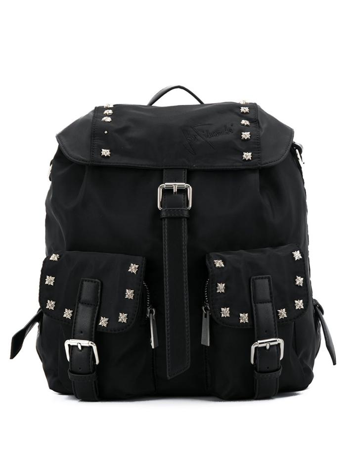 John Richmond Junior Logo Embroidered Studded Backpack - Black