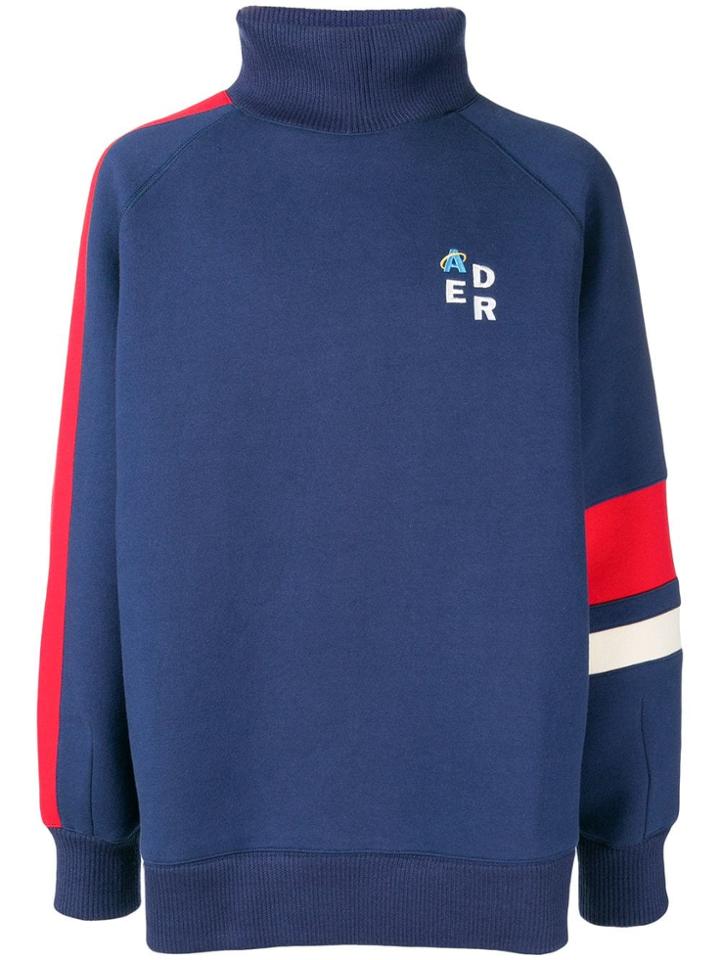 Ader Error Ribbed Neck Sweatshirt - Blue