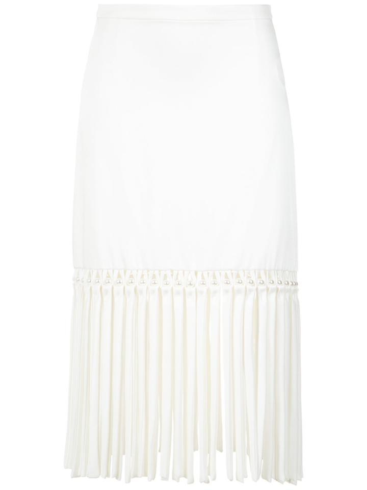 Reinaldo Lourenço Fringed Midi Skirt - White