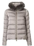 Herno - Faux Fur Collar Padded Jacket - Women - Polyamide/polyester - 40, Grey, Polyamide/polyester