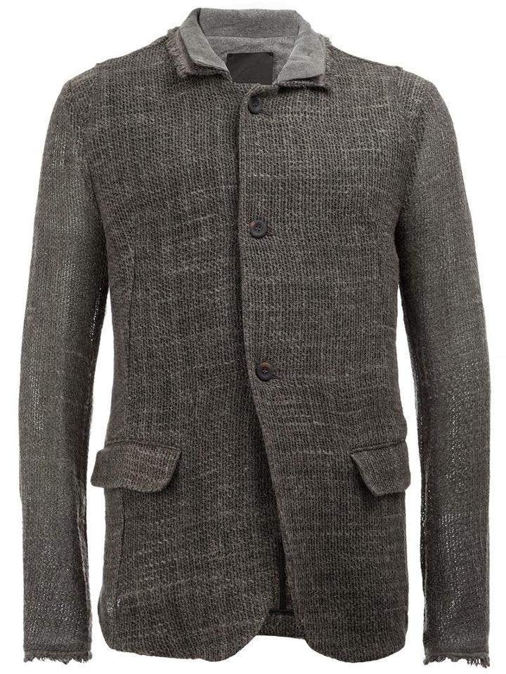 Lost & Found Ria Dunn Double Collar Jacket, Men's, Size: Large, Grey, Linen/flax/hemp