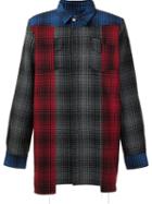 Off-white Plaid Colour Block Shirt