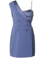 Three Floor Blazer Style Dress - Blue
