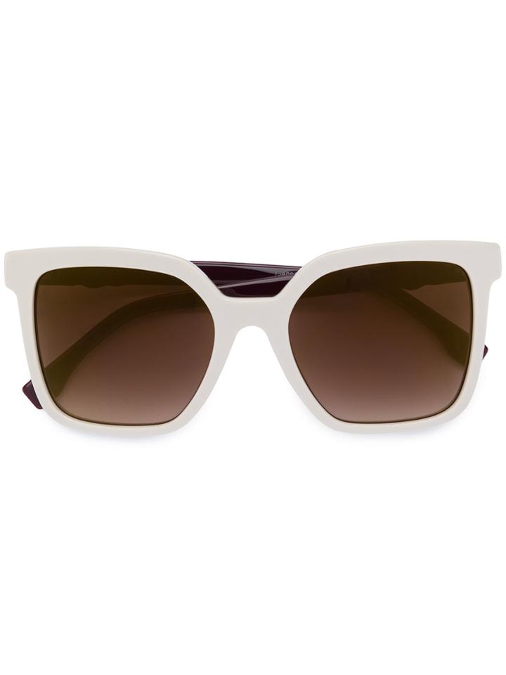 Fendi Eyewear Oversized Sunglasses - White