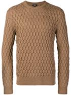 Theory Geometric Texture Fitted Sweater - Nude & Neutrals