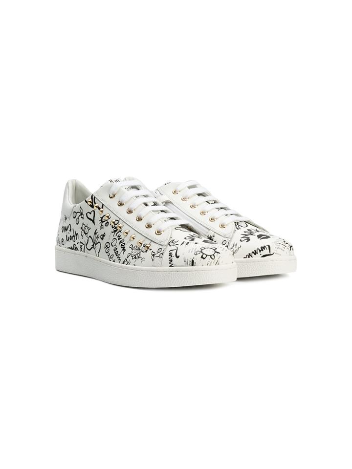 Twin-set Kids Doodle Print Sneakers - White