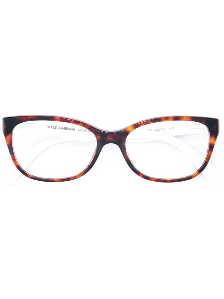 Dolce & Gabbana - Cat Eye Frame Glasses - Women - Acetate - 53, Brown, Acetate