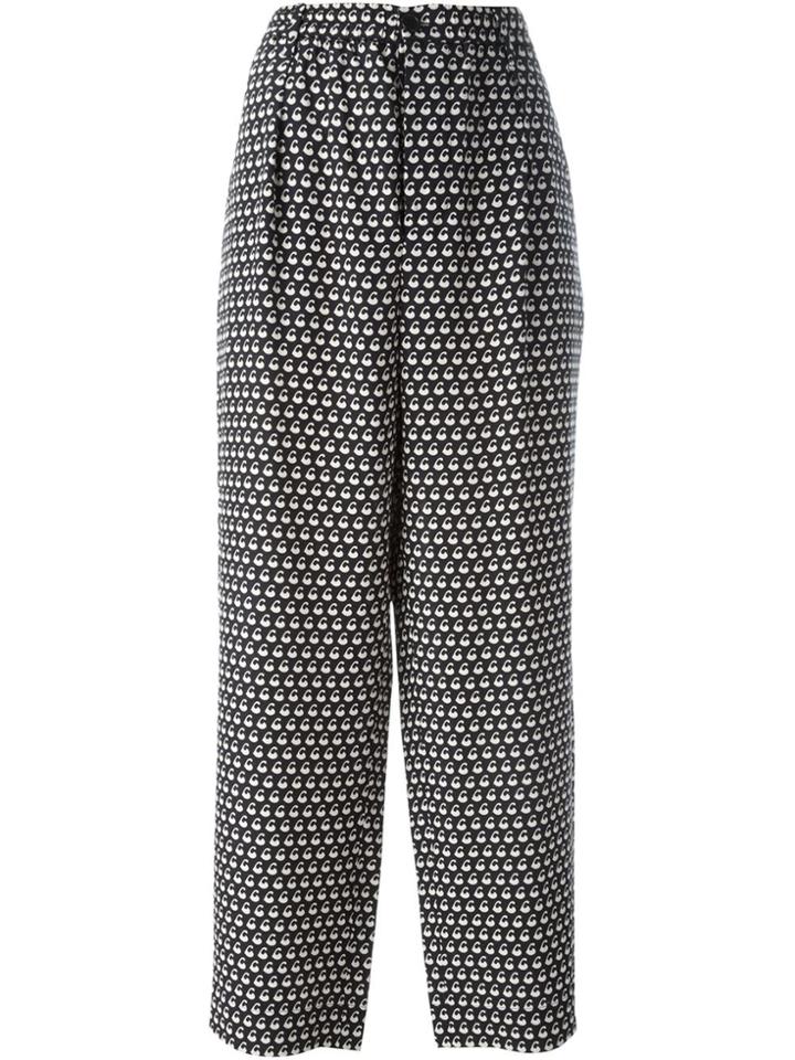 Marni Printed Wide Leg Trousers - Black