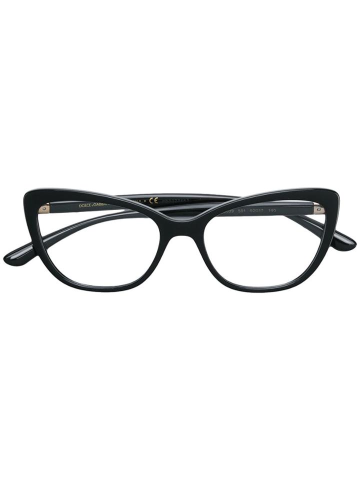 Dolce & Gabbana Eyewear Cat-eye Metal Embellished Glasses - Black