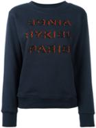 Sonia Rykiel Beaded Logo Sweatshirt, Women's, Size: Xs, Blue, Cotton