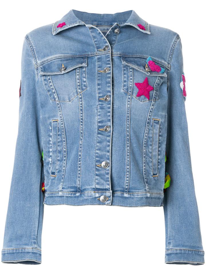 Ermanno Scervino Star-embroidered Denim Jacket - Blue