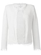 Iro - Frayed Edge Cropped Jacket - Women - Cotton/polyamide - 36, Women's, White, Cotton/polyamide