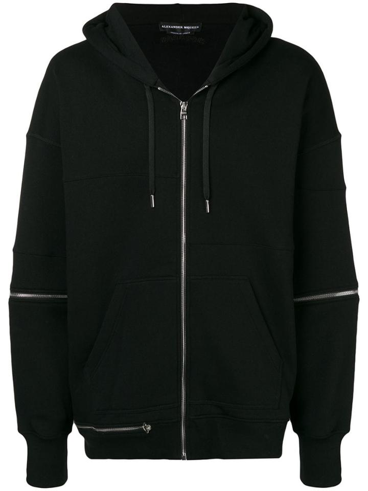 Alexander Mcqueen Zipped Hoodie - Black
