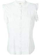Vanessa Bruno Athé Flutter Sleeve Shirt, Women's, Size: 38, White, Cotton