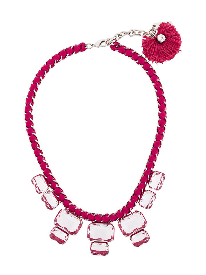 Radà Chunky Rhinestone Necklace - Pink & Purple