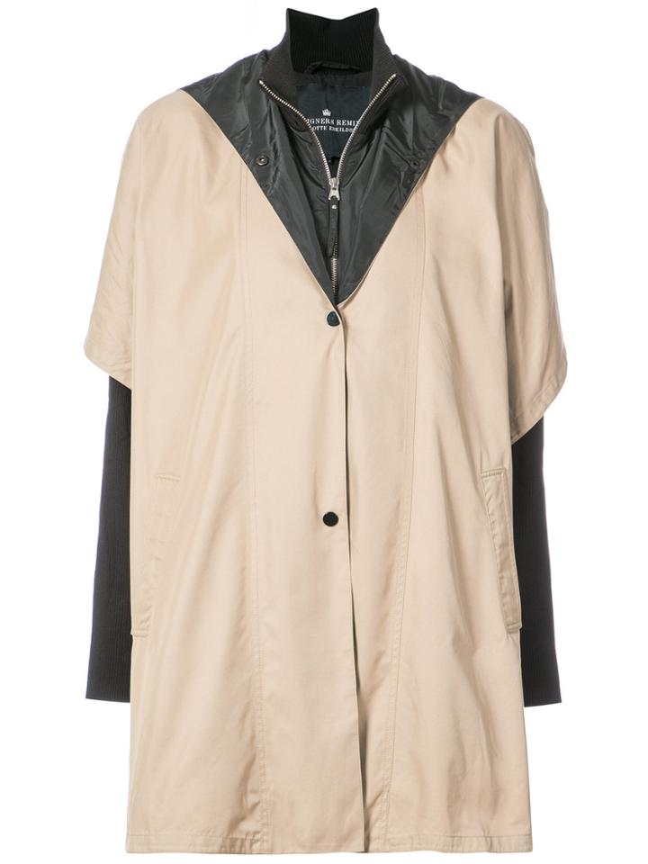 Designers Remix Oversized Layered Look Coat - Nude & Neutrals