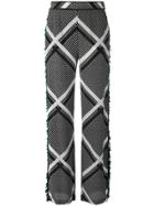 Msgm Tassel Trim Printed Trousers - Black