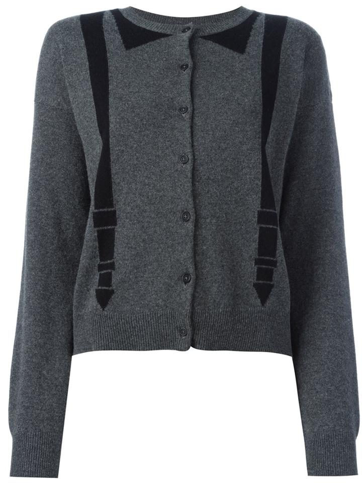 Chinti And Parker Braces Detail Cardigan, Women's, Size: Small, Grey, Cashmere
