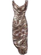 Vivienne Westwood Red Label Draped Tartan Print Dress