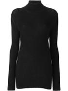 Ann Demeulemeester Rib Knit Turtle Neck, Women's, Size: 42, Black, Nylon/wool