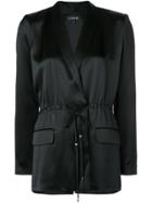 Cushnie Satin Drawstring Blazer - Black