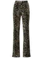 Roberto Cavalli Mid-rise Leopard Print Trousers, Women's, Size: 40, Black, Viscose/silk/cotton