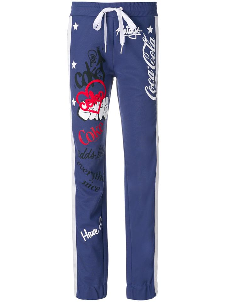 Pinko Coca Cola Print Track Pants - Blue