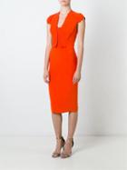 Antonio Berardi Scallop Detail Dress, Women's, Size: 40, Yellow/orange, Silk/spandex/elastane/rayon