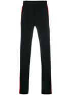 Alexander Mcqueen Side Stripe Straight Trousers - Black