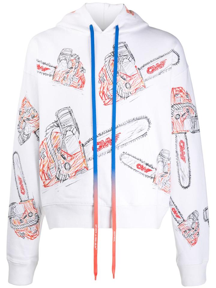 Off-white Chainsaw Printed Hoodie