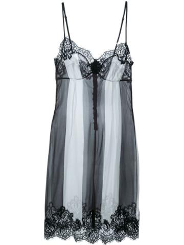 Rosamosario Lace Application Striped Camisole, Women's, Size: 48, Black, Polyamide