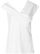 Dvf Diane Von Furstenberg Draped Detail V-neck Top - White