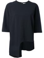 Enföld Asymmetric Hem T-shirt, Women's, Size: 38, Black, Polyester/polyurethane/rayon