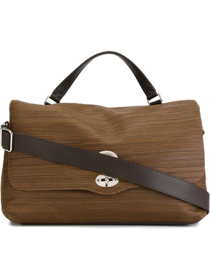 Zanellato Large 'postina' Satchel, Men's, Brown, Calf Leather