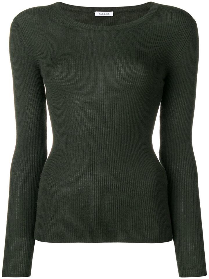 P.a.r.o.s.h. Ribbed Slim Fit Jumper - Green