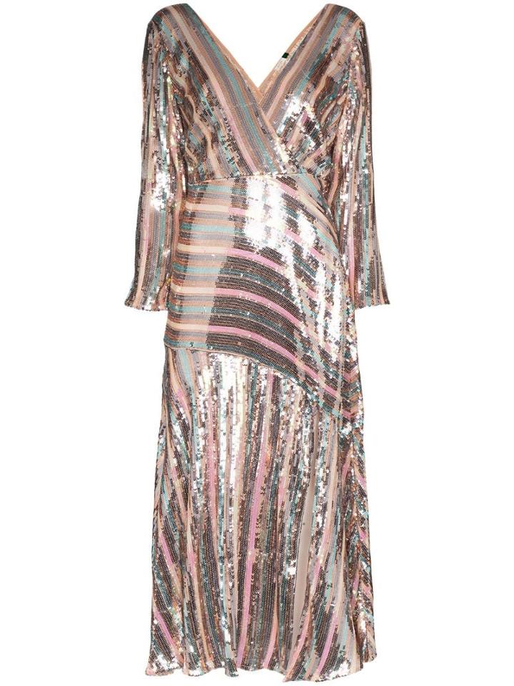 Rixo Tyra Sequinned Dress - Pink