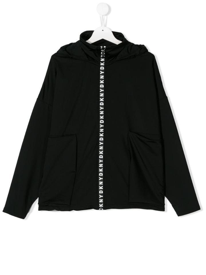 Dkny Kids Logo Zipped Jacket - Black