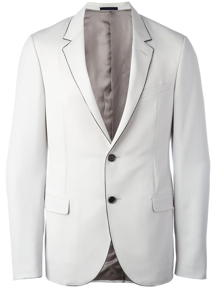 Lanvin - Contrast Trim Blazer - Men - Cupro/wool - 50, Grey, Cupro/wool