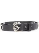 Julien David Eyelet Embellished Belt, Women's, Black, Leather/metal